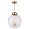 Globe French Clear Glass Bronze Metal Pendant|Kathy Kuo Home