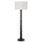 Fishbone Coastal Beach Ebony Birch Wood Column Floor Lamp|Kathy Kuo Home