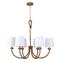 Bimini Rattan White Linen Shade Chandelier - Small|Kathy Kuo Home