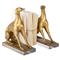 Norman Regency Antique Gold Leaf Resin Crystal Base Dog Bookends|Kathy Kuo Home