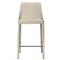 Malin Modern Classic Beige Leather Upholstered Nickel Steel Counter Stool|Kathy Kuo Home