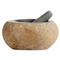 Emily Industrial Loft Brown Riverstone Mortar and Pestle|Kathy Kuo Home