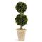 Marin French Country Green Boxwood Double Sphere Topiary - Small|Kathy Kuo Home