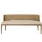 Adelyn Coastal Beach Beige Performance Brown Teak Wood Woven Back Bench|Kathy Kuo Home