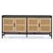 Corazon Global Bazaar Woven Natural Cane Black Wash Mango Wood Sideboard|Kathy Kuo Home