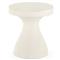 Serenity Industrial Loft Textured White Concrete Round Outdoor Pedestal End Table|Kathy Kuo Home