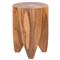 Lydia Global Bazaar Natural Teak Wood Round Outdoor Side End Table|Kathy Kuo Home