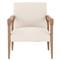 Jolie Modern Classic Cream Upholstered Brown Wood Living Room Arm Chair|Kathy Kuo Home