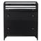 Katren Industrial Loft Black Iron Open Top Shelf 2 Drawer Nightstand|Kathy Kuo Home