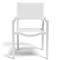 Jace Industrial Grey Performance Sling Outdoor Dining Arm Chair|Kathy Kuo Home