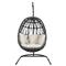 Levi Coastal Grey Aluminum White Sunbrella Outdoor Egg Chair|Kathy Kuo Home
