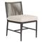 Aurora Mid Century Grey Aluminum Sunbrella Outdoor Dining Side Chair|Kathy Kuo Home