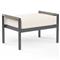Aurora Mid Century Grey Aluminum White Sunbrella Outdoor Ottoman|Kathy Kuo Home