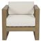 Amina Coastal Natural Teak White Sunbrella Outdoor Lounge Chair|Kathy Kuo Home