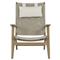 Amina Coastal Natural Teak Grey Woven High Back Outdoor Lounge Chair|Kathy Kuo Home