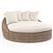 Aria Coastal Beige Sunbrella Brown Aluminum Round Outdoor Daybed|Kathy Kuo Home