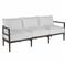Santa Barbara White Performance Grey Aluminum Outdoor Sofa - 86.62&quot;W|Kathy Kuo Home