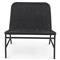 Ruben Coastal Beach Dark Grey Rope Black Aluminum Outdoor Lounge Side Chair|Kathy Kuo Home