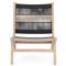 Liana Coastal Beach Teak Wood Dark Grey Woven Rope Cushion Outdoor Lounge Chair|Kathy Kuo Home