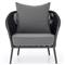 Porter Coastal Beach Grey Cushion Dark Bronze Aluminum Rope Outdoor Lounge Chair|Kathy Kuo Home