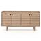 Yulla Rustic Lodge Brown Solid Teak Wood 4 Door Outdoor Sideboard