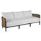 Havana Performance Cushion Black Frame Woven Cane Outdoor Sofa - 86&quot;W|Kathy Kuo Home