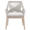 Lorry Coastal Taupe Rope Grey Teak Outdoor Dining Arm Chair - Set of 2|Kathy Kuo Home