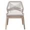 Lorry Coastal Taupe Rope Grey Teak Outdoor Dining Side Chair - Set of 2|Kathy Kuo Home