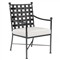 Aurore French White Canvas Cushion Metal Outdoor Dining Arm Chair|Kathy Kuo Home