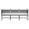Aurore French White Canvas Cushion Metal Outdoor Garden Bench|Kathy Kuo Home