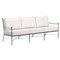 Aurore French White Canvas Cushion Metal Outdoor Sofa|Kathy Kuo Home