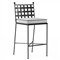 Aurore Cream Cushion Black Welt Metal Outdoor Bar Stool|Kathy Kuo Home