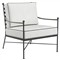 Aurore Cream Cushion Black Welt Metal Outdoor Club Arm Chair|Kathy Kuo Home