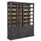 Malen Rustic Lodge Black Wood Glass Doors China Cabinet|Kathy Kuo Home
