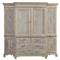 Belinda French Country Grey Pine Wood China Cabinet|Kathy Kuo Home