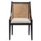 Lyndon Coastal Black Mahogany White Upholstered Seat Cane Dining Chair|Kathy Kuo Home