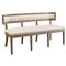 Rosie French Country Brown Oak Wood Beige Performance Cushion 3-Seat Banquette|Kathy Kuo Home