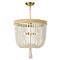 Milos Coastal White Steel Beach Brown Rattan Chandelier|Kathy Kuo Home