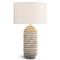 Carmel White Birch Wood Base Round Table Lamp|Kathy Kuo Home