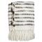 Pampa Merino Modern White Wool Brown Striped Handwoven Throw Blanket|Kathy Kuo Home