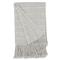 Pampa Modern Light Grey Cotton Handwoven Throw Blanket|Kathy Kuo Home