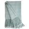 Pampa Modern Green Cotton Handwoven Throw Blanket|Kathy Kuo Home