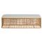 Andi Coastal Beach White Performance Cushion Brown Rattan Bedroom Bench|Kathy Kuo Home