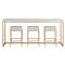 Riya Regency White Top Gold Metal Console Dining Table with Stools - 82&quot;W|Kathy Kuo Home