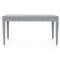 Claudette Modern Wrapped Grey Linen Nickel Accent Office Desk|Kathy Kuo Home