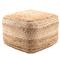 Sangam Coastal Beige Jute Square Pouf|Kathy Kuo Home