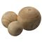Amanda Coastal Brown Carved Wood Orb Sculpture - Set of 3|Kathy Kuo Home