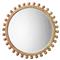 Brooke Coastal Beach Natural Wood Beveled Round Wall Mirror|Kathy Kuo Home