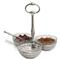 MATCH Modern Clear Glass 3 Section Pewter Condiment Server|Kathy Kuo Home