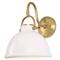 Eloise Hollywood Regency White Ceramic Natural Brass Accent Sconce|Kathy Kuo Home